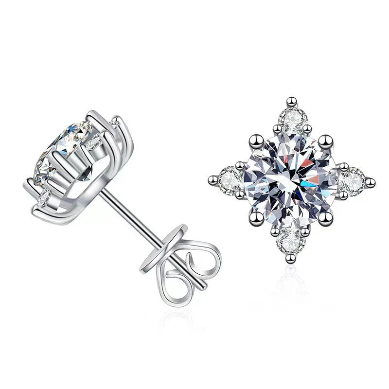 Aurelie flower earrings | White gold