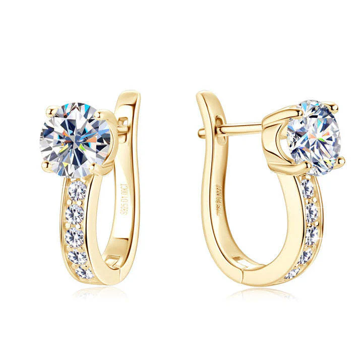 Channel Huggie Earrings | Gold - Image 2