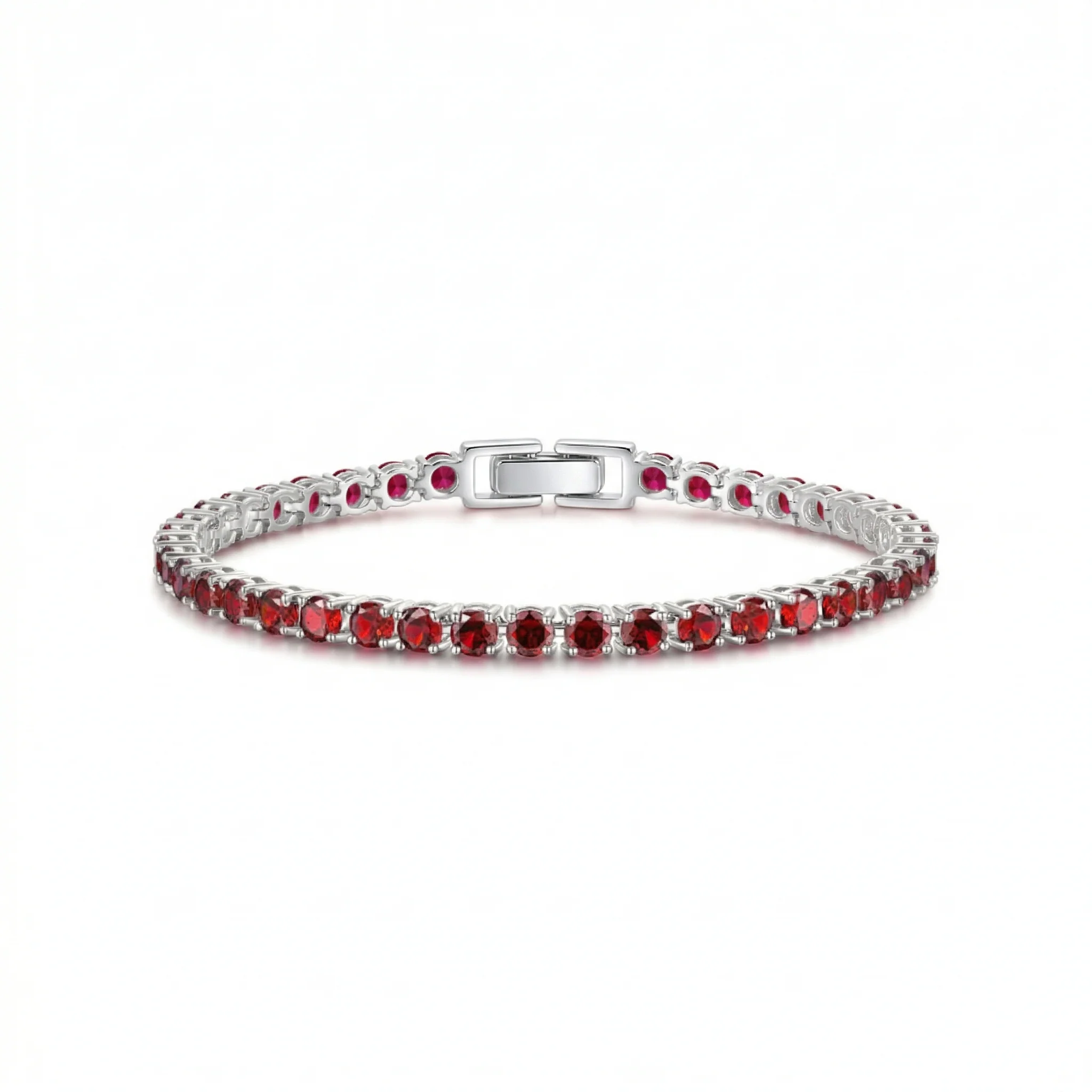 Ruby Tennis Bracelet | White Gold
